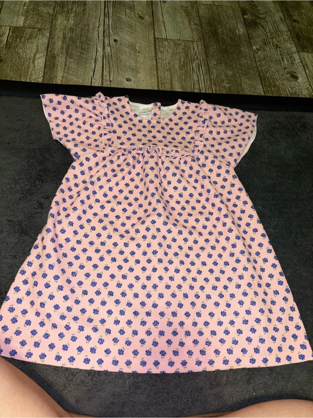 Zara Pink Dress with Blue Floral Motif